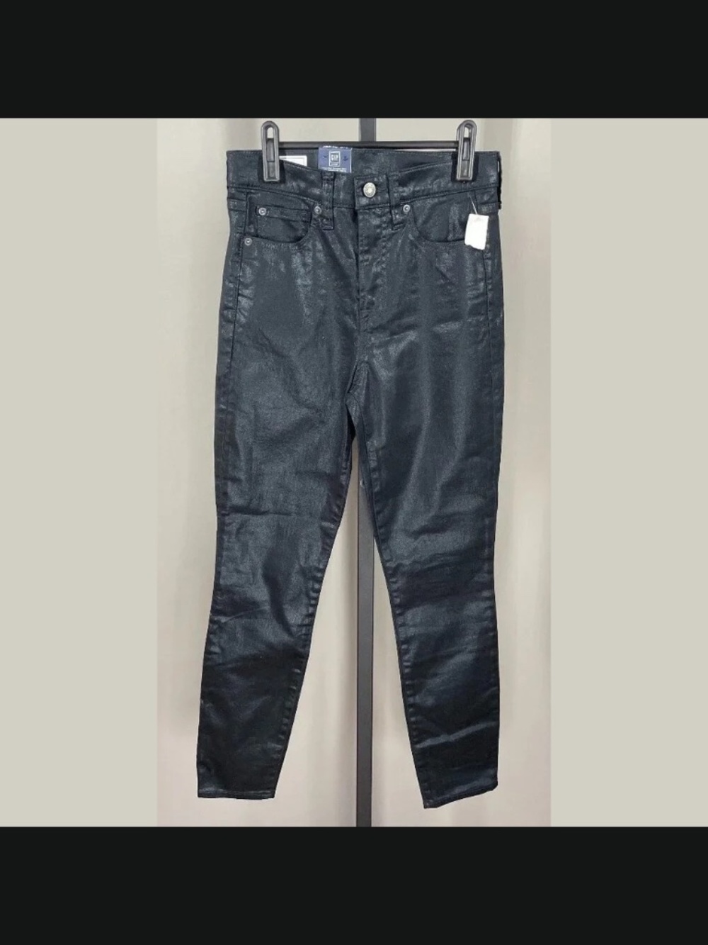 NEW Gap Jeans Womens 27 black denim skinny preppy casual shimmery